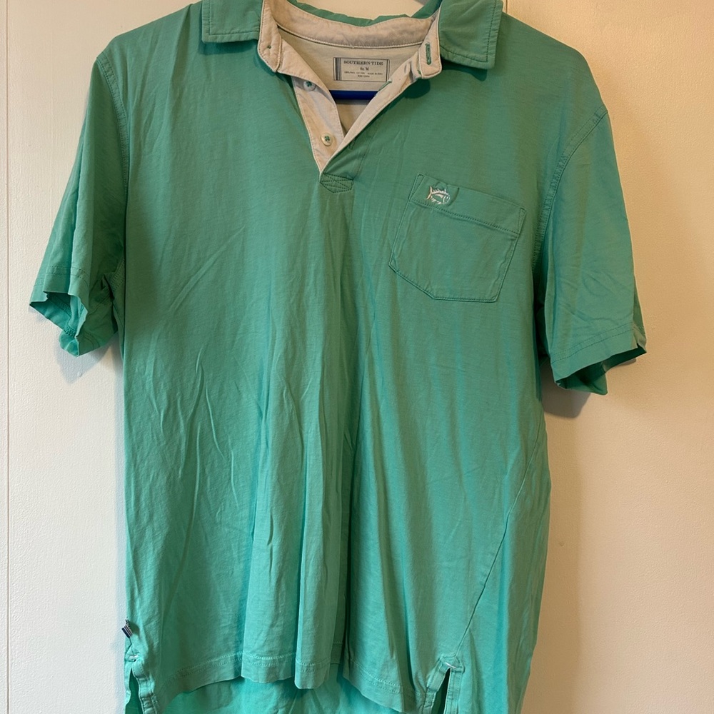 Southern Tide Green Polo Shirt Classic Design
